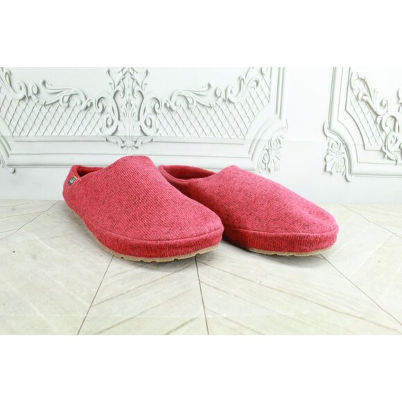 LL Bean Women's Red Knit Slip On Round Toe Casual Slipper Mules Size 11 M - Picture 3 of 9